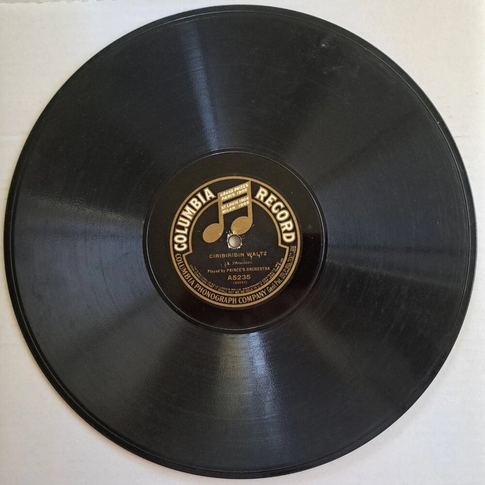 12" 78 PRINCE'S ORCHESTRA Columbia A5235 Eco Di Napoli/ Ciribiribin Waltz